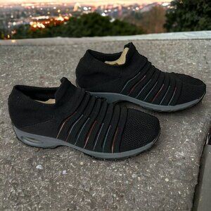 NWOT Black Pull On Athletic Shoe Fabric Sock, Mens Size 7.5, Women's Size 9.5